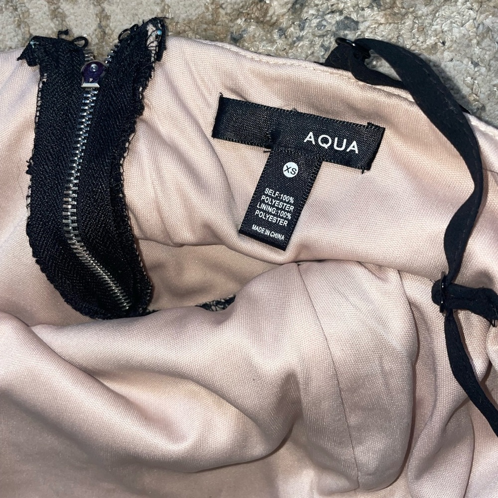 Black Midi Dress by Aqua Lace over Nude XS - Picture 7 of 9
